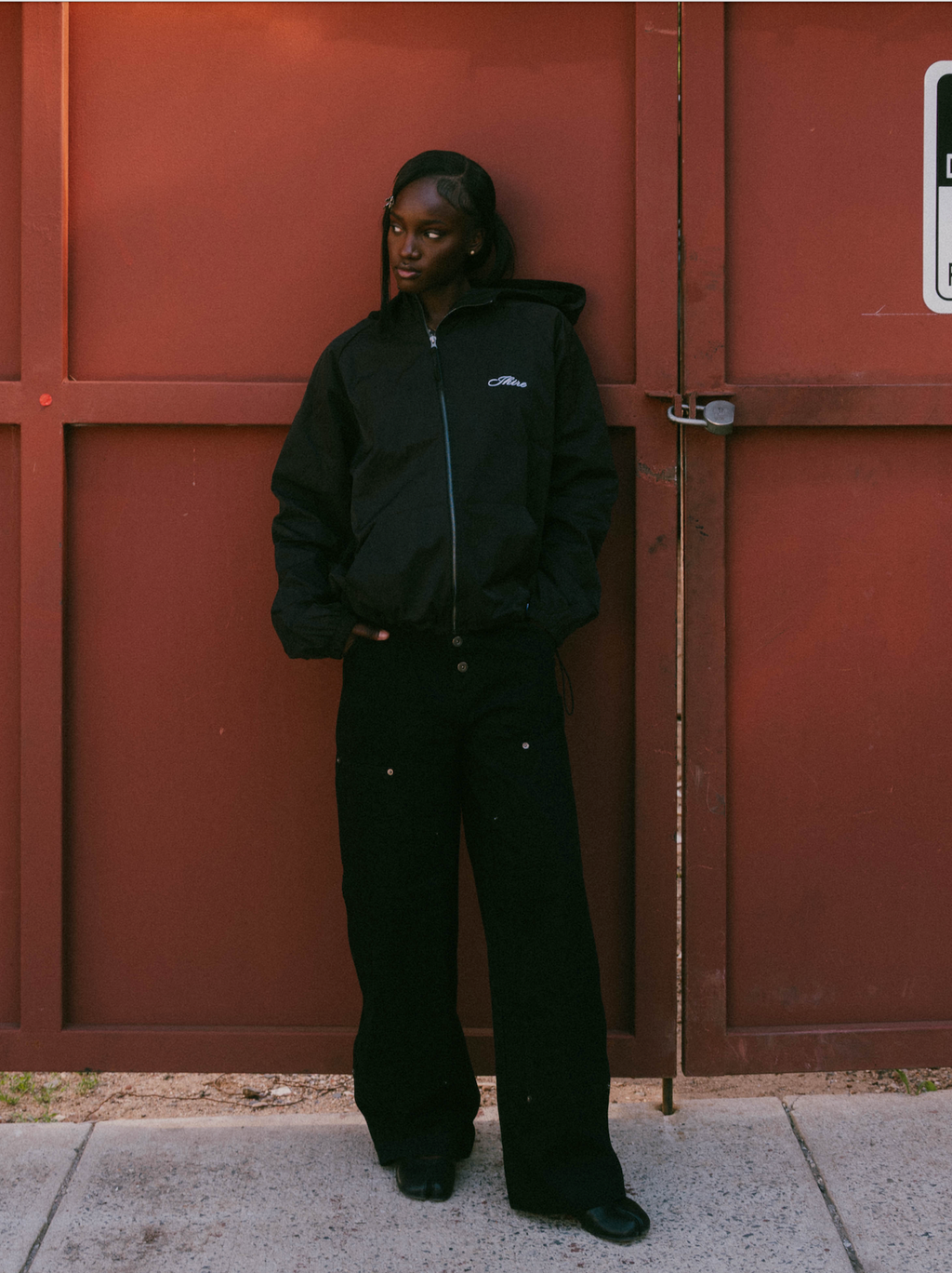 Black Hooded Track Jacket