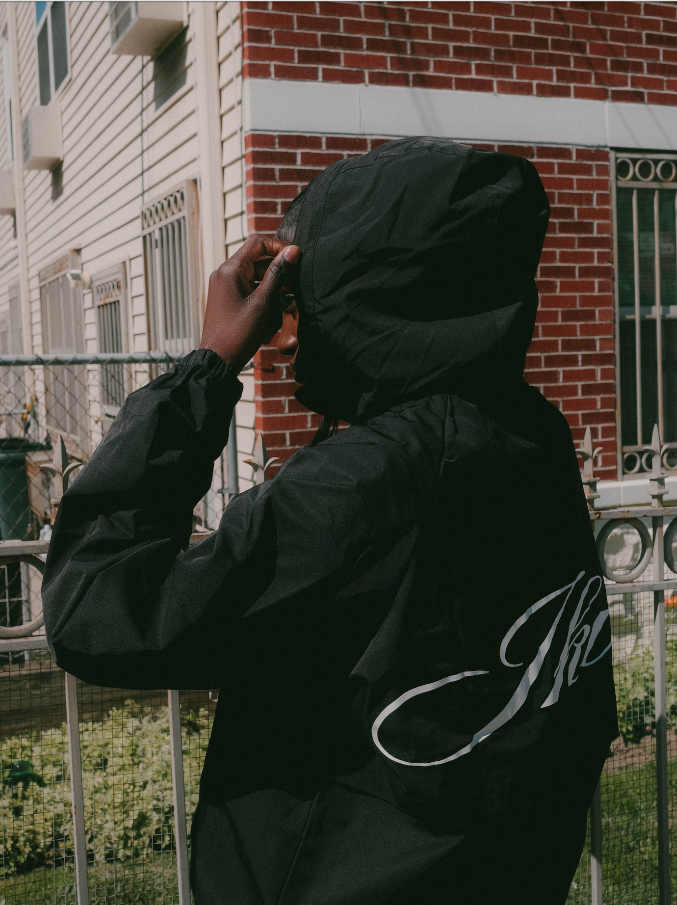 Black Hooded Track Jacket